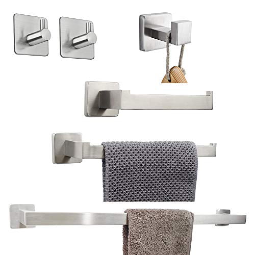 Stainless Steel Bathroom Square Hand Towel Toilet Paper Holder Wall Mounted 